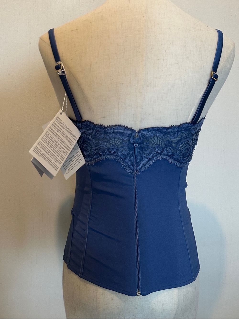 La Perla Blue Silk Lace Bustier Corset Top 34D NWT - Picture 8 of 13